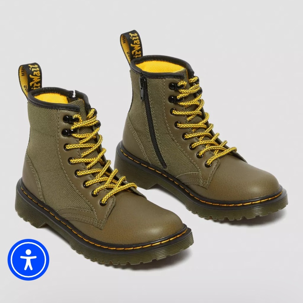 JUNIOR 1460 PANEL LEATHER LACE UP BOOTS